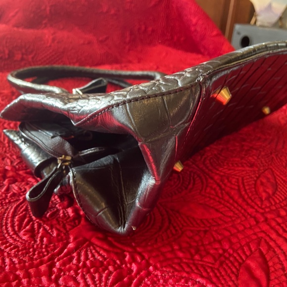 Pristine Michael Rovi Italian crocco embossed leather satchel - Picture 15 of 16